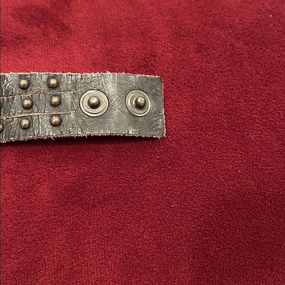 Studded Brown Leather Wrap Bracelet - Picture 4 of 4